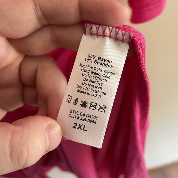 Freckled Poppy Women 2X Pink Ribbed Bell Sleeves Mock Neck Side Slits Midi Dress - Picture 8 of 9